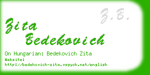 zita bedekovich business card